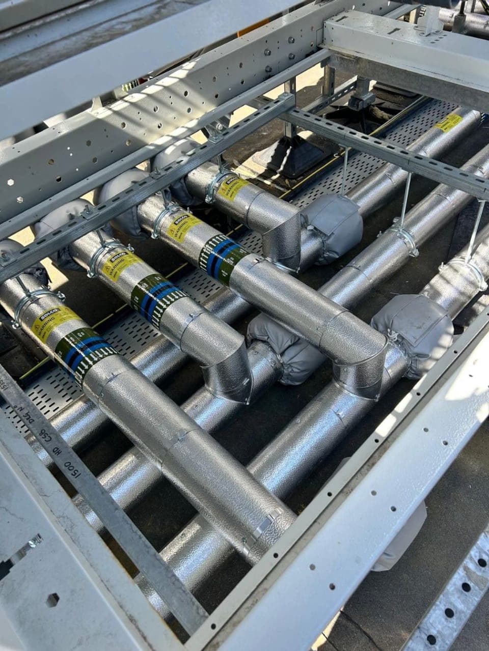 Insulated pipework rack
