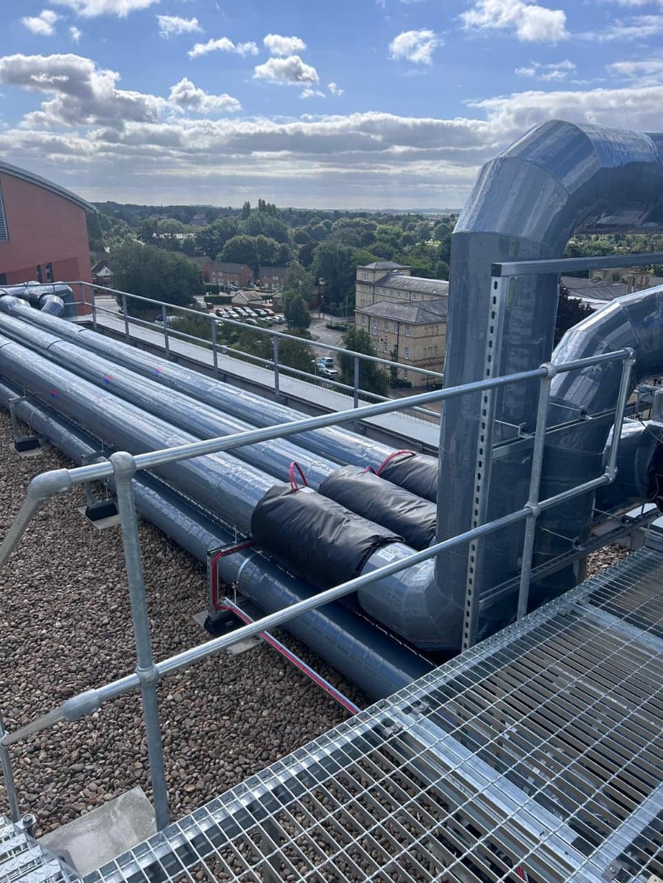 Commercial HVAC insulation installation